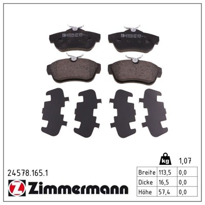 ZIMMERMANN 24578.165.1 Číslo výrobce: 24578. EAN: 4250238750352.
