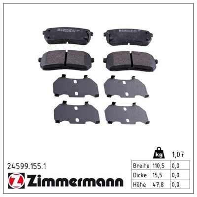 ZIMMERMANN 24599.155.1 Číslo výrobce: 24599. EAN: 4250238754008.
