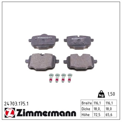ZIMMERMANN 24703.175.1 Číslo výrobce: 24703. EAN: 4250238753896.