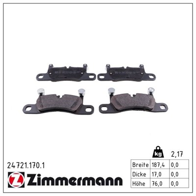 ZIMMERMANN 24721.170.1 Číslo výrobce: 24721. EAN: 4250238759720.