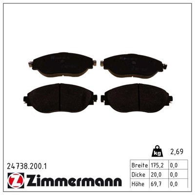 ZIMMERMANN 24738.200.1 Číslo výrobce: 24738. EAN: 4250238782070.