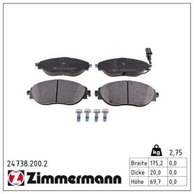 ZIMMERMANN 24738.200.2 Číslo výrobce: 24738. EAN: 4250238756835.