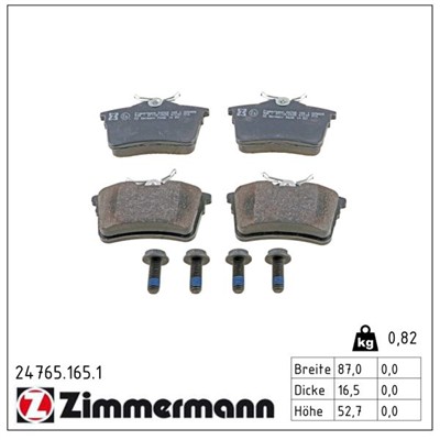 ZIMMERMANN 24765.165.1 Číslo výrobce: 24765. EAN: 4250238750307.