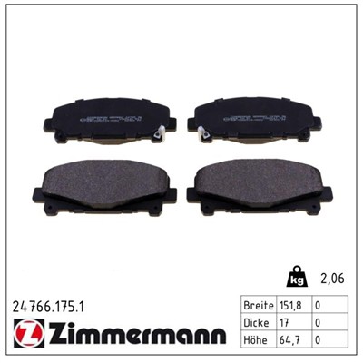 ZIMMERMANN 24766.175.1 Číslo výrobce: 24766. EAN: 4250238776185.