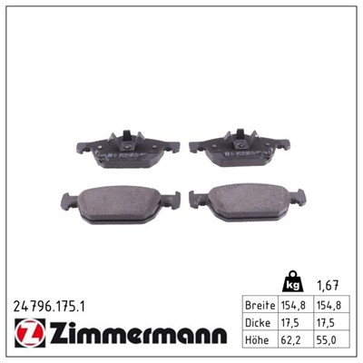 ZIMMERMANN 24796.175.1 Číslo výrobce: 24796. EAN: 4250238753957.