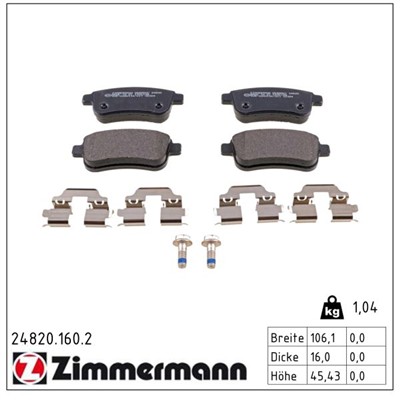 ZIMMERMANN 24820.160.2 Číslo výrobce: 24820. EAN: 4250238760535.