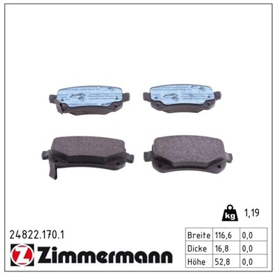 ZIMMERMANN 24822.170.1 Číslo výrobce: 24822. EAN: 4250238766919.