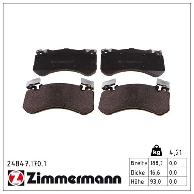 ZIMMERMANN 24847.170.1 Číslo výrobce: 24847. EAN: 4250238758464.