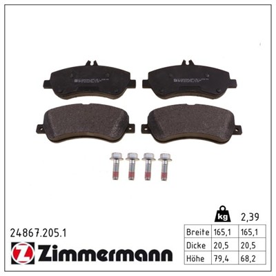 ZIMMERMANN 24867.205.1 Číslo výrobce: 24867. EAN: 4250238754046.