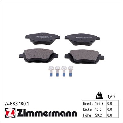 ZIMMERMANN 24883.180.1 Číslo výrobce: 24883. EAN: 4250238750284.