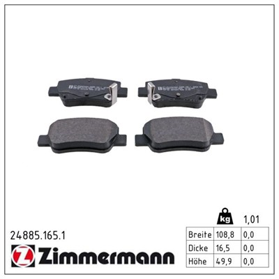ZIMMERMANN 24885.165.1 Číslo výrobce: 24946. EAN: 4250238754190.