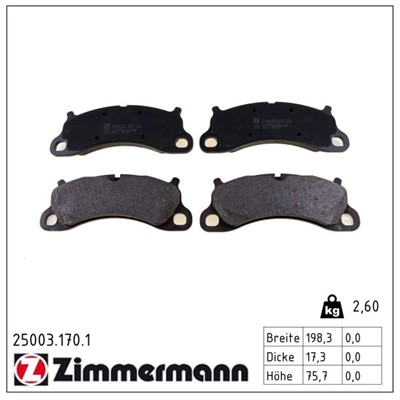 ZIMMERMANN 25003.170.1 Číslo výrobce: 25003. EAN: 4250238768357.
