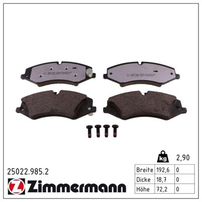 ZIMMERMANN 25022.985.2 Číslo výrobce: 25022. EAN: 4250238779520.
