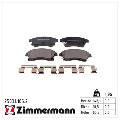 ZIMMERMANN 25031.185.2 Číslo výrobce: 24408. EAN: 4250238755524.