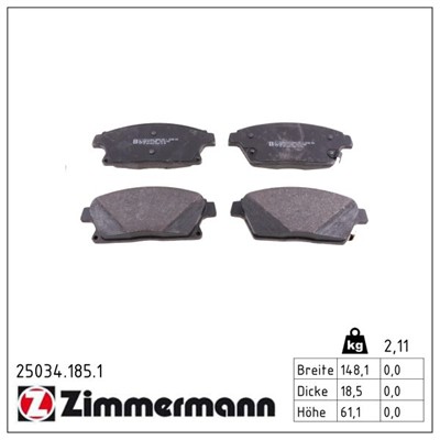 ZIMMERMANN 25034.185.1 Číslo výrobce: 25034. EAN: 4250238750123.