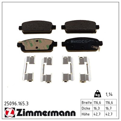 ZIMMERMANN 25096.165.3 Číslo výrobce: 25096. EAN: 4250238782001.