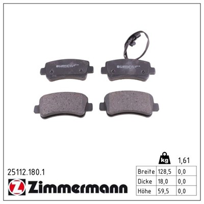 ZIMMERMANN 25112.180.1 Číslo výrobce: 25112. EAN: 4250238754084.