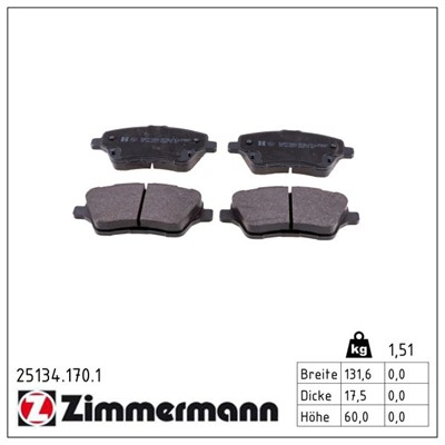 ZIMMERMANN 25134.170.1 Číslo výrobce: 25134. EAN: 4250238761327.