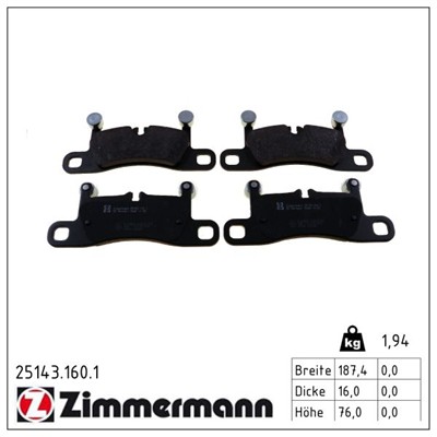 ZIMMERMANN 25143.160.1 Číslo výrobce: 25143. EAN: 4250238782261.