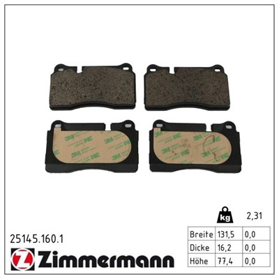 ZIMMERMANN 25145.160.1 Číslo výrobce: 25145. EAN: 4250238791676.
