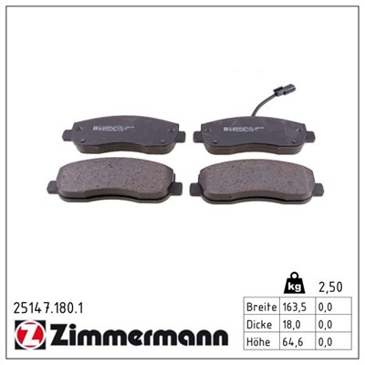 ZIMMERMANN 25147.180.1 Číslo výrobce: 25147. EAN: 4250238754077.