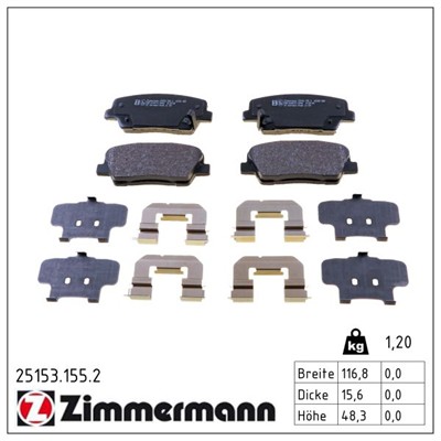 ZIMMERMANN 25153.155.2 Číslo výrobce: 25153. EAN: 4250238783008.