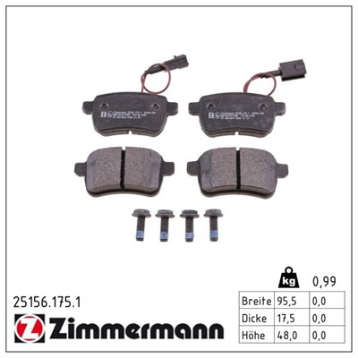 ZIMMERMANN 25156.175.1 Číslo výrobce: 25157. EAN: 4250238753834.