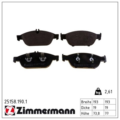 ZIMMERMANN 25158.190.1 Číslo výrobce: 25158. EAN: 4250238776864.