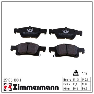 ZIMMERMANN 25196.180.1 Číslo výrobce: 25196. EAN: 4250238784197.