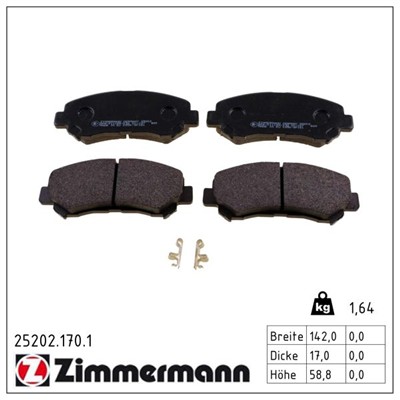ZIMMERMANN 25202.170.1 Číslo výrobce: 25202. EAN: 4250238783220.