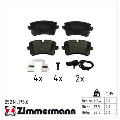 ZIMMERMANN 25214.175.6 Číslo výrobce: 25214. EAN: 4250238765868.