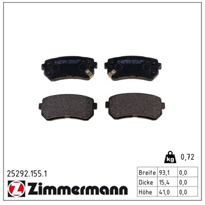 ZIMMERMANN 25292.155.1 Číslo výrobce: 25292. EAN: 4250238769330.
