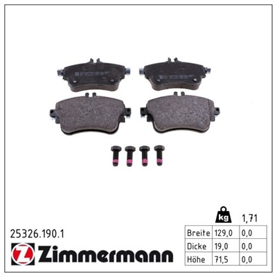 ZIMMERMANN 25326.190.1 Číslo výrobce: 25326. EAN: 4250238756033.