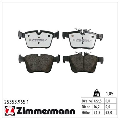 ZIMMERMANN 25353.965.1 Číslo výrobce: 25353. EAN: 4250238793533.