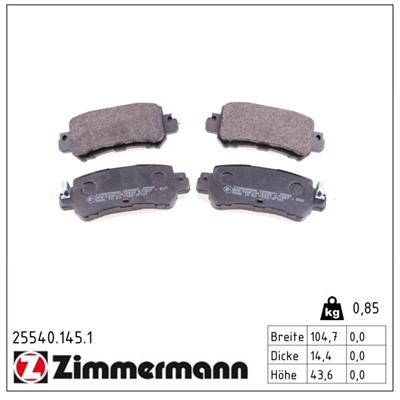 ZIMMERMANN 25540.145.1 Číslo výrobce: 25540. EAN: 4250238766735.