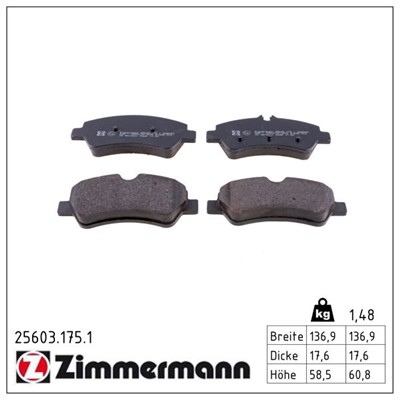 ZIMMERMANN 25603.175.1 Číslo výrobce: 25603. EAN: 4250238760832.
