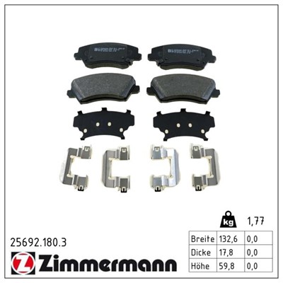 ZIMMERMANN 25692.180.3 Číslo výrobce: 25692. EAN: 4250238785514.