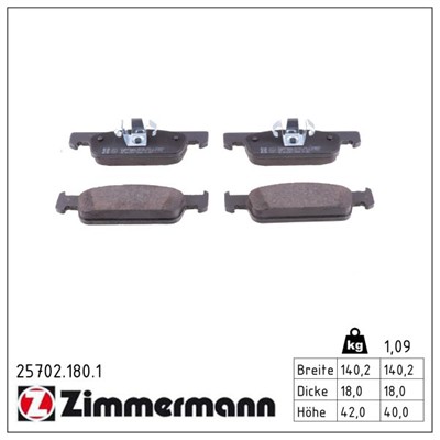 ZIMMERMANN 25702.180.1 Číslo výrobce: 25702. EAN: 4250238761457.