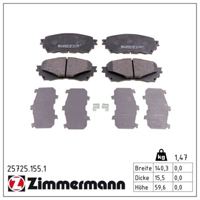 ZIMMERMANN 25725.155.1 Číslo výrobce: 25725. EAN: 4250238767992.