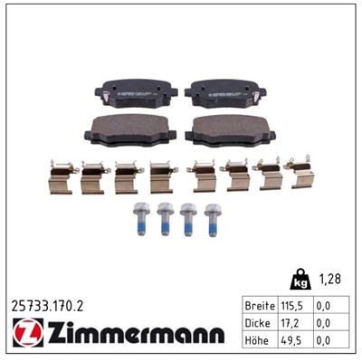 ZIMMERMANN 25733.170.2 Číslo výrobce: 25733. EAN: 4250238767343.