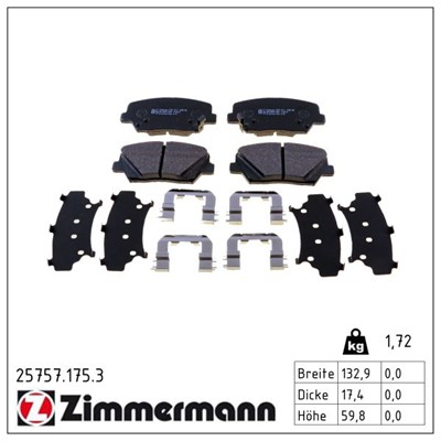 ZIMMERMANN 25757.175.3 Číslo výrobce: 25757. EAN: 4250238783237.