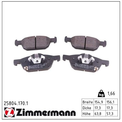 ZIMMERMANN 25804.170.1 Číslo výrobce: 25804. EAN: 4250238766056.