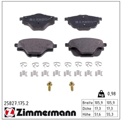 ZIMMERMANN 25827.175.2 Číslo výrobce: 25827. EAN: 4250238766445.