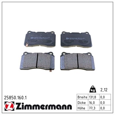 ZIMMERMANN 25850.160.1 Číslo výrobce: 25850. EAN: 4250238785927.