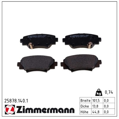 ZIMMERMANN 25878.140.1 Číslo výrobce: 25878. EAN: 4250238768265.