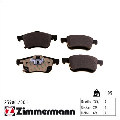 ZIMMERMANN 25906.200.1 Číslo výrobce: 24727. EAN: 4250238778165.