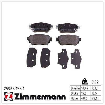 ZIMMERMANN 25965.155.1 Číslo výrobce: 25965. EAN: 4250238768319.