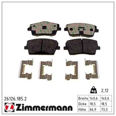 ZIMMERMANN 26126.185.2 Číslo výrobce: 26126. EAN: 4250238784708.