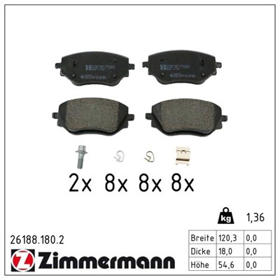 ZIMMERMANN 26188.180.2 Číslo výrobce: 26188. EAN: 4250238791874.