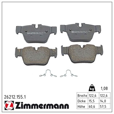 ZIMMERMANN 26212.155.1 Číslo výrobce: 26212. EAN: 4250238788379.
